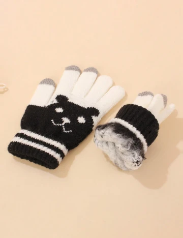 Manusi Shein Kids, alb/negru