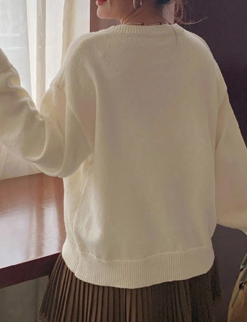 Pulover Dazy Plus Size, ecru