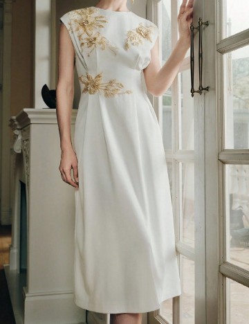 Rochie medie Anewsta, alb