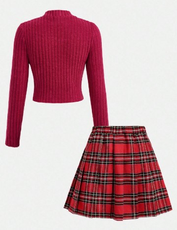 Compleu Shein Kids, rosu/roz