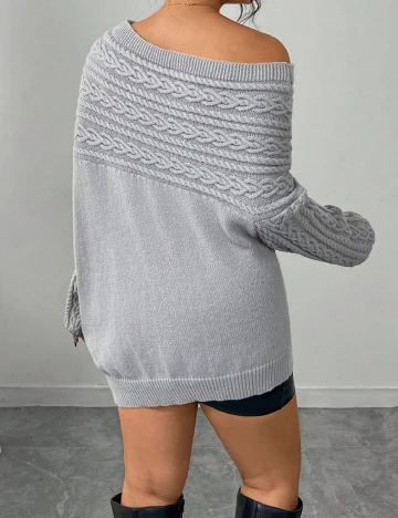 Pulover SHEIN CURVE, gri