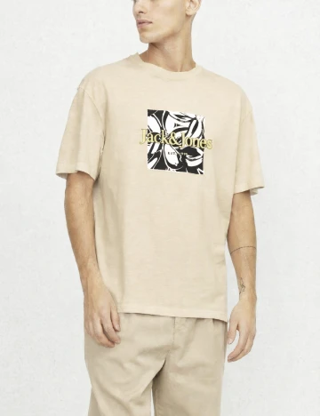 Tricou Jack&Jones, crem