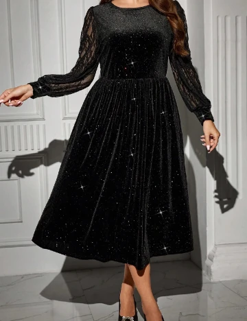 Rochie medie Emery Rose Curve, negru