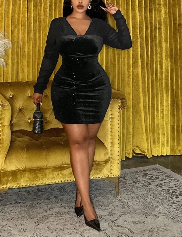 Rochie scurta SHEIN CURVE, negru