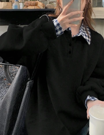 Pulover Oversize Dazy, negru