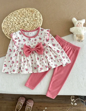 Compleu Shein Kids, alb/roz