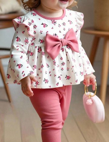 Compleu Shein Kids, alb/roz