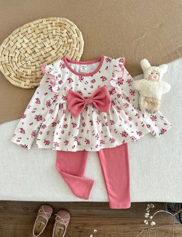 Compleu Shein Kids, alb/roz