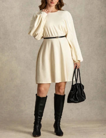 Rochie scurta SHEIN CURVE, crem