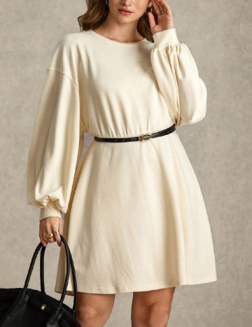 Rochie scurta SHEIN CURVE, crem