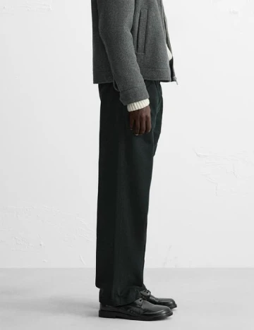 Pantaloni Zara, verde inchis