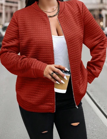 Jacheta SHEIN CURVE, caramiziu