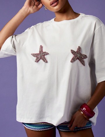 Tricou Oversize Missguided, alb