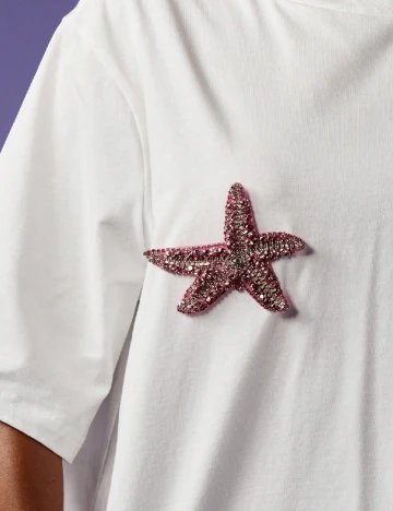 Tricou Oversize Missguided, alb