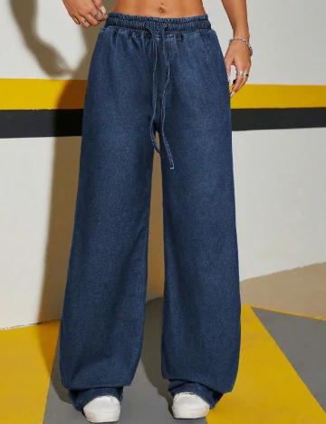 Pantaloni SHEIN, bleumarin