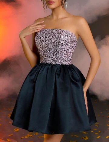 Rochie scurta SHEIN, mov/negru