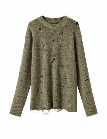 Pulover Oversize Bershka, verde