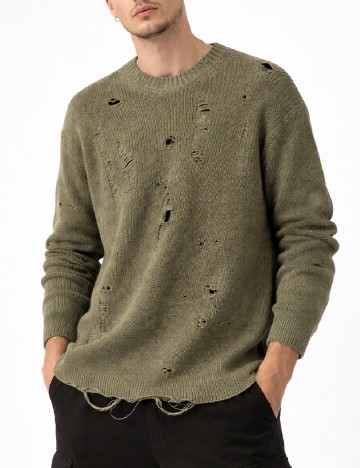 
						Pulover Oversize Bershka, verde