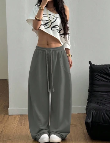 Pantaloni SHEIN CURVE, gri