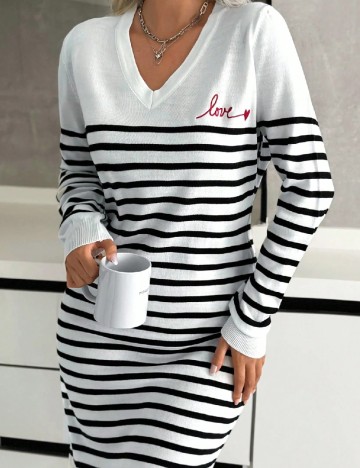 Rochie scurta SHEIN, alb/negru