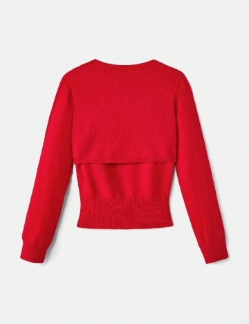 Set Cardigan si Top SHEIN, rosu