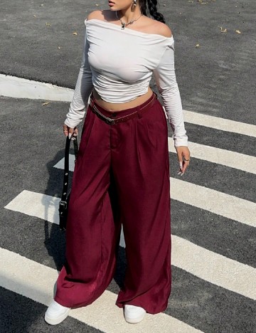 Pantaloni SHEIN CURVE, pruna