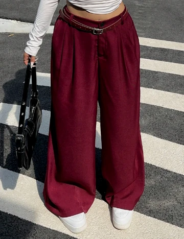 Pantaloni SHEIN CURVE, pruna