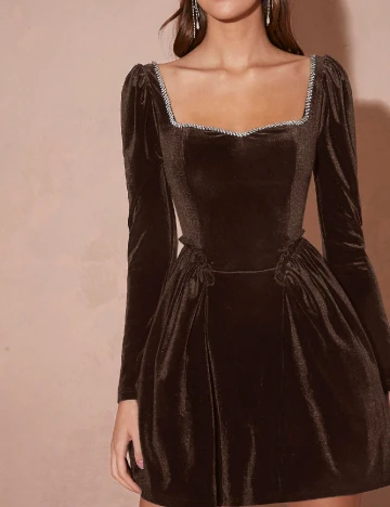 Rochie scurta SHEIN, maro