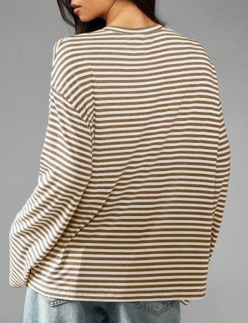 Bluza Oversize Missguided, maro/alb