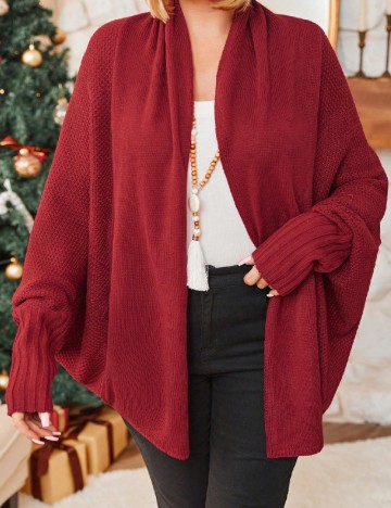 Cardigan SHEIN CURVE, rosu