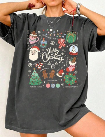 
						Tricou Oversize SHEIN CURVE, gri