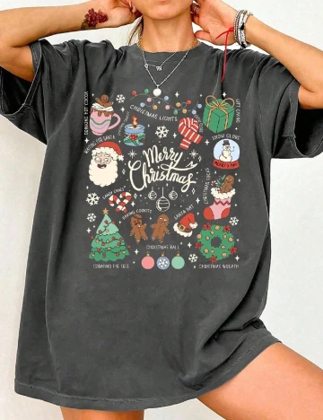 Tricou Oversize SHEIN CURVE, gri