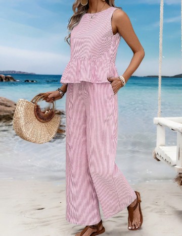 
						Compleu Emery Rose, roz/alb