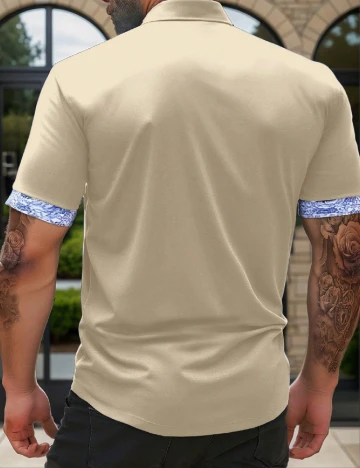 Camasa SHEIN Plus Size Men, bej