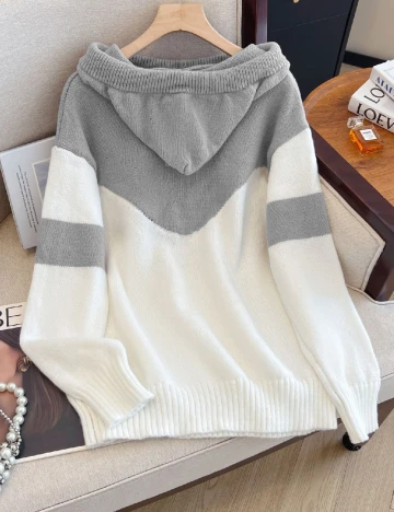 Hanorac SHEIN, gri/alb