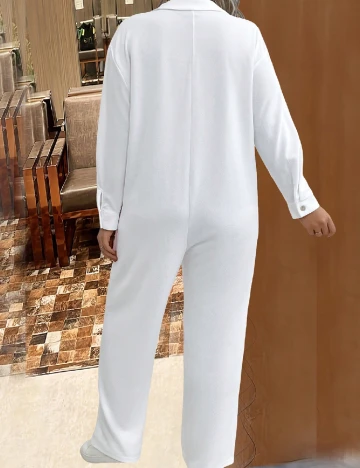 Salopeta SHEIN CURVE, alb