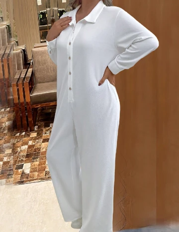 Salopeta SHEIN CURVE, alb