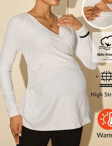 Bluza SHEIN Maternity, alb