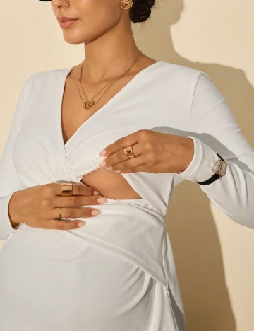 Bluza SHEIN Maternity, alb