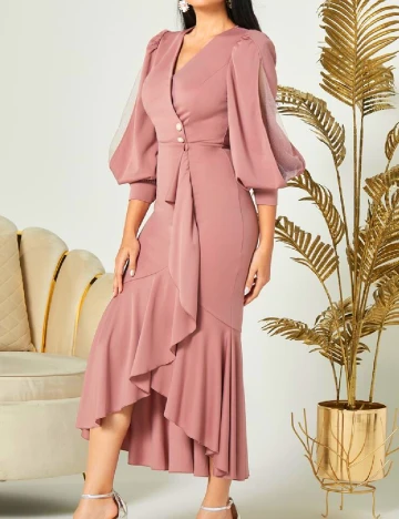 Rochie lunga SHEIN, roz pudra