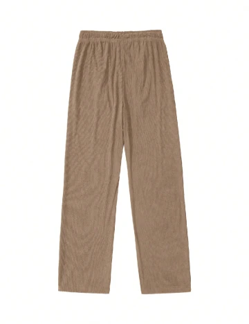 Pantaloni SHEIN Plus Size Men, maro deschis