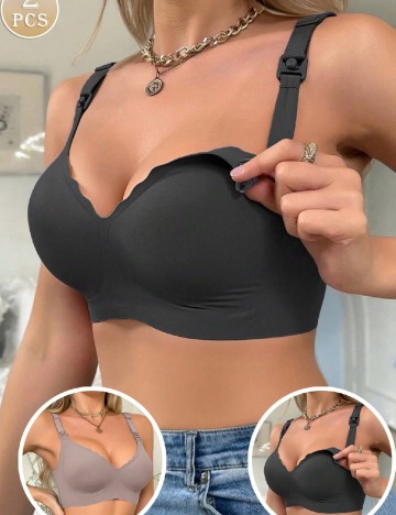 Set sutiene 2 bucati SHEIN, negru/crem