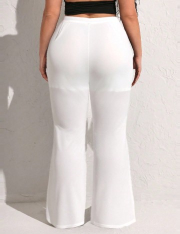 Pantaloni SHEIN CURVE, alb