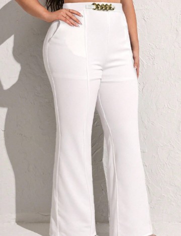 Pantaloni SHEIN CURVE, alb
