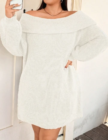 Rochie scurta SHEIN CURVE, alb