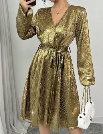 Rochie scurta SHEIN, auriu