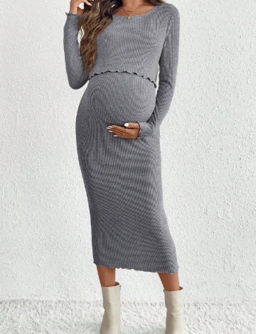 Rochie medie SHEIN Maternity, gri