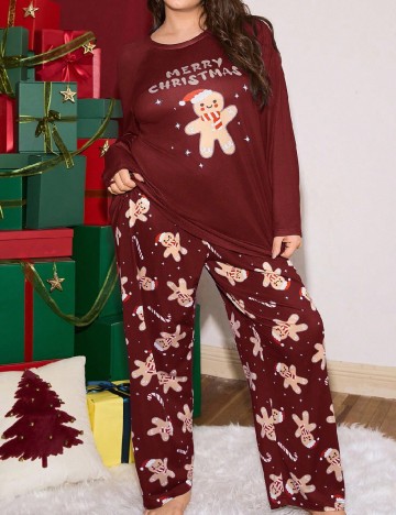 
						Pijama SHEIN CURVE, maro