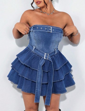 Rochie scurta SHEIN CURVE, albastru