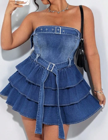 Rochie scurta SHEIN CURVE, albastru